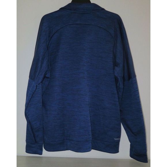 adidas CF2765 290 Men's Sz XL Blue/Black Team Issue 1/4 Zip Long Sleeve Jacket - Picture 2 of 4